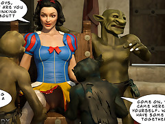 Goblins made Snow White moan in pleasure apropos their dicks.